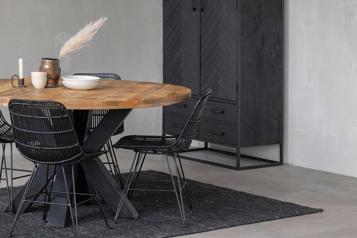 Mangohouten ronde eettafels - Mangohoutonline