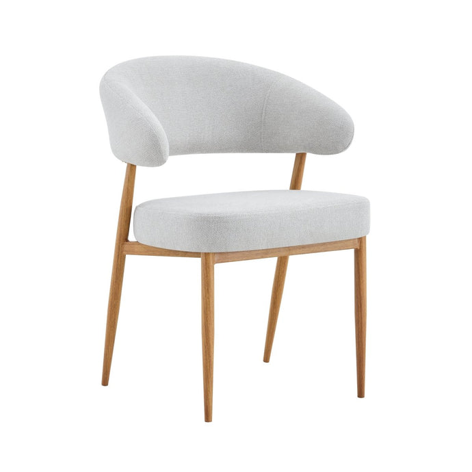 Eetkamerstoel Japandi Nobu Beige met eik onderstel Mahom