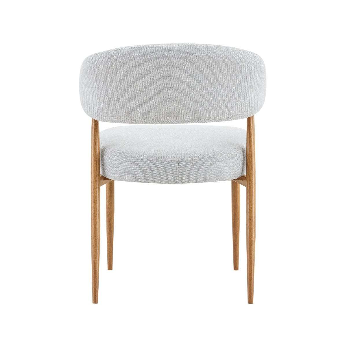 Beige eetkamerstoel met eik onderstel