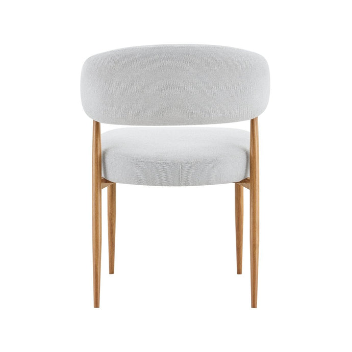 Eetkamerstoel Japandi Nobu Beige met eik onderstel Mahom
