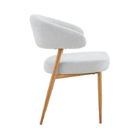 Eetkamerstoel Japandi Nobu Beige met eik onderstel Mahom