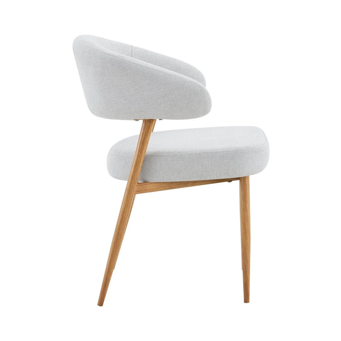 Eetkamerstoel Japandi Nobu Beige met eik onderstel Mahom