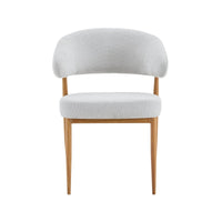 Eetkamerstoel Japandi Nobu Beige met eik onderstel Mahom
