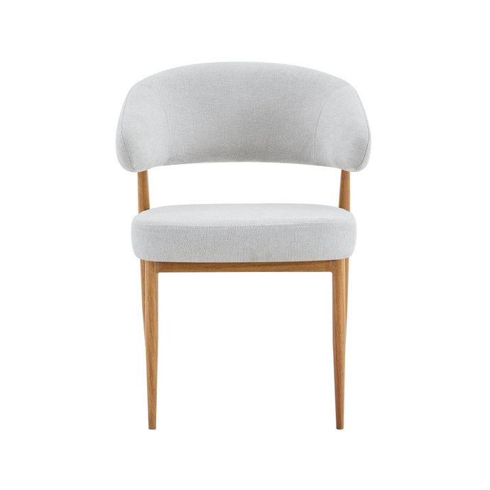 Eetkamerstoel Japandi Nobu Beige met eik onderstel Mahom