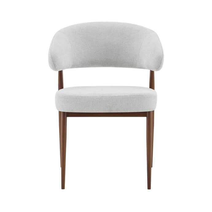 Eetkamerstoel Japandi Nobu Beige met walnoot onderstel Mahom