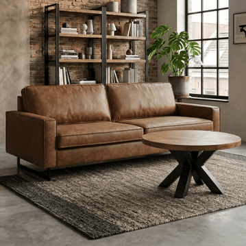 Bank Barcelona 3-zits Cognac Mahom