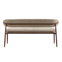 Eetkamerbank Japandi Kio 160 cm Taupe met walnoot onderstel Mahom