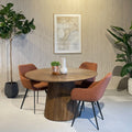 Mangohouten eettafel rond 130cm