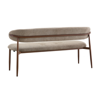 Eetkamerbank Japandi Kio 160 cm Taupe met walnoot onderstel Mahom