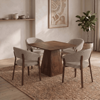 Mangohouten Eettafel Nova Vierkant 90x90 cm Donkerbruin Mahom