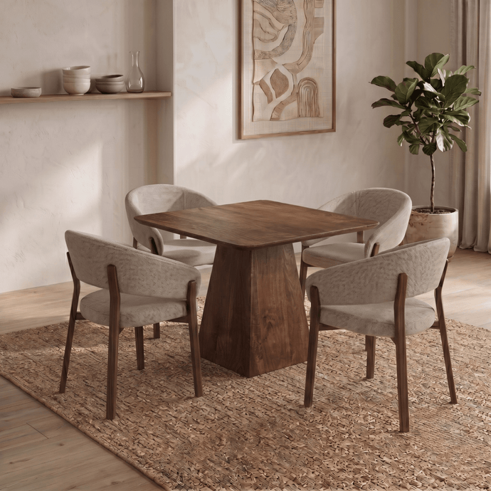 Mangohouten Eettafel Nova Vierkant 90x90 cm Donkerbruin Mahom