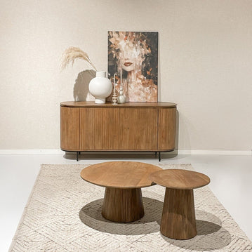 Mangohouten salontafel rond bruin 80cm