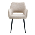 Eetkamerstoel Vannes Beige met zwart onderstel Mahom