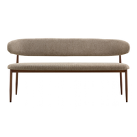 Eetkamerbank Japandi Kio 160 cm Taupe met walnoot onderstel Mahom