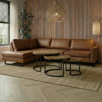 Hoekbank Barcelona 4-zits Links Cognac Mahom