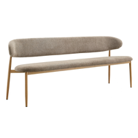 Eetkamerbank Japandi Kio 160 cm Taupe met eik onderstel Mahom