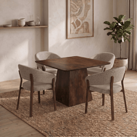 Mangohouten Eettafel Nova Vierkant 110x110 cm Donkerbruin Mahom