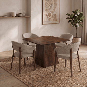 Mangohouten Eettafel Nova Vierkant 110x110 cm Donkerbruin Mahom