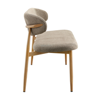 Eetkamerbank Japandi Kio 160 cm Taupe met eik onderstel Mahom