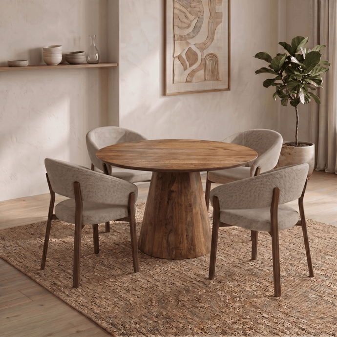 Mangohouten Eettafel Nova Rond 110 cm Mahom