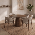 Mangohouten Eettafel Nova Rond 110 cm Donkerbruin Mahom