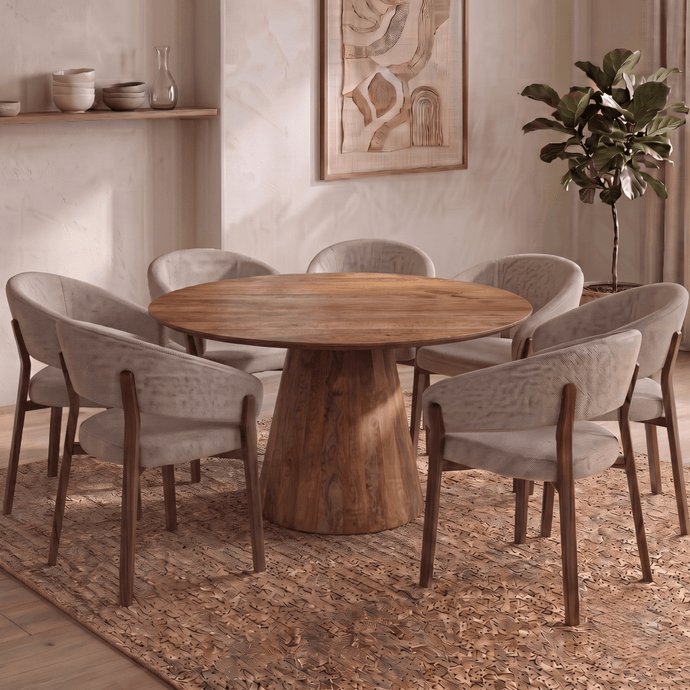 Mangohouten Eettafel Nova Rond 130 cm Mahom
