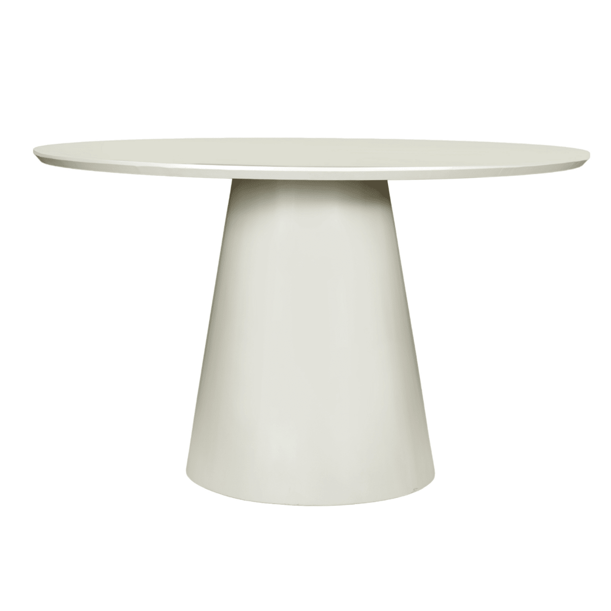 Ronde witte eettafel van mangohout