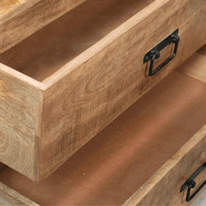 Mangohouten Dressoir Britt 80 cm 2 lades Mahom