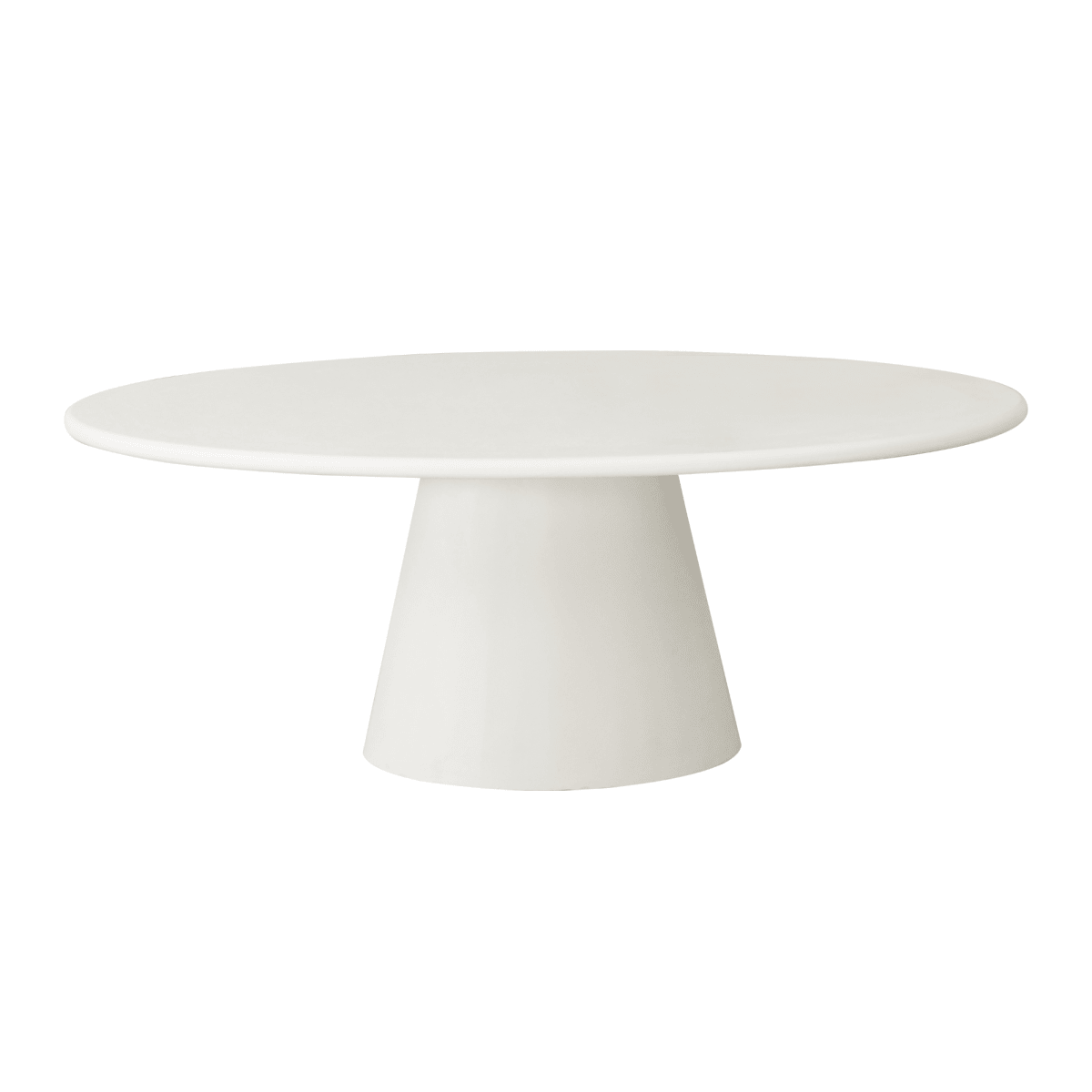 Ovale eettafel van microcement