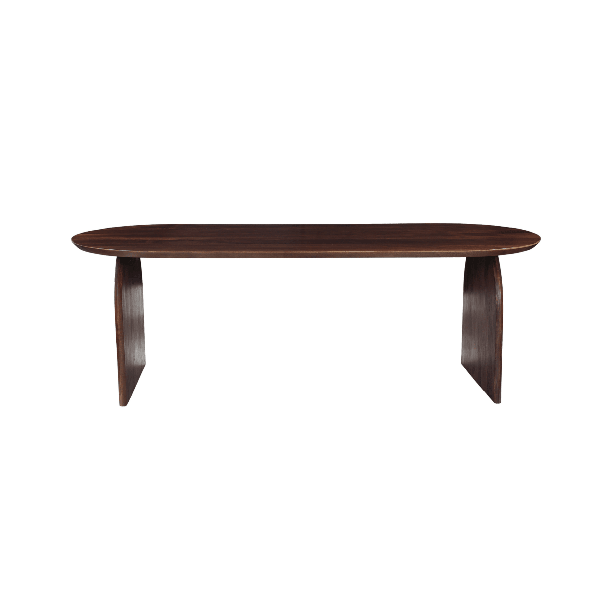 Donkerbruine ovale eettafel van mangohout