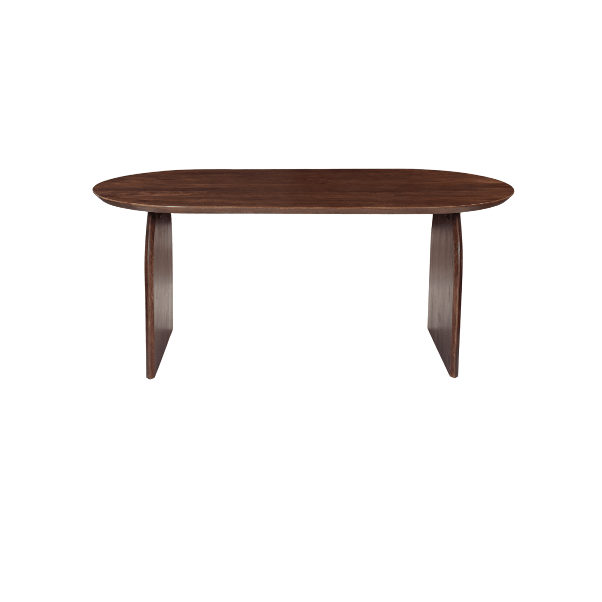 Donkerbruine ovale eettafel van mangohout