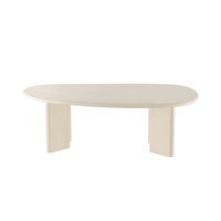 Salontafel Organisch Savannah Microcement Paneelpoot 120 cm Beige Mahom
