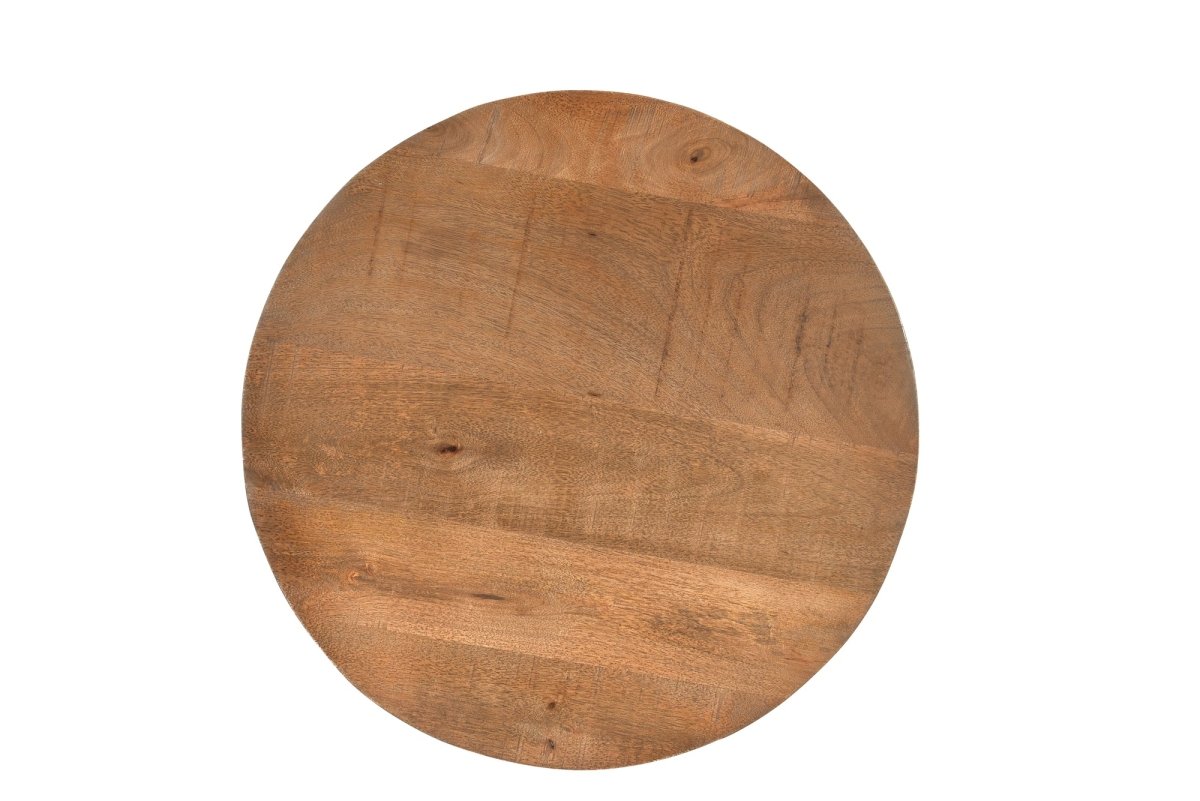 Mangohouten salontafel rond bruin 80cm
