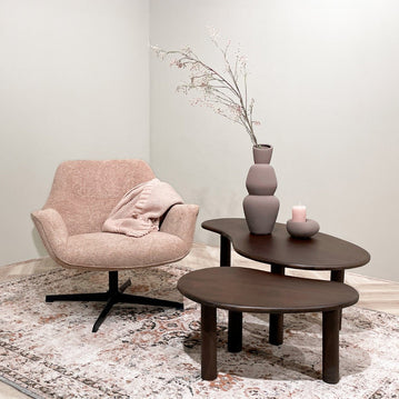 Mangohouten salontafel set bruin