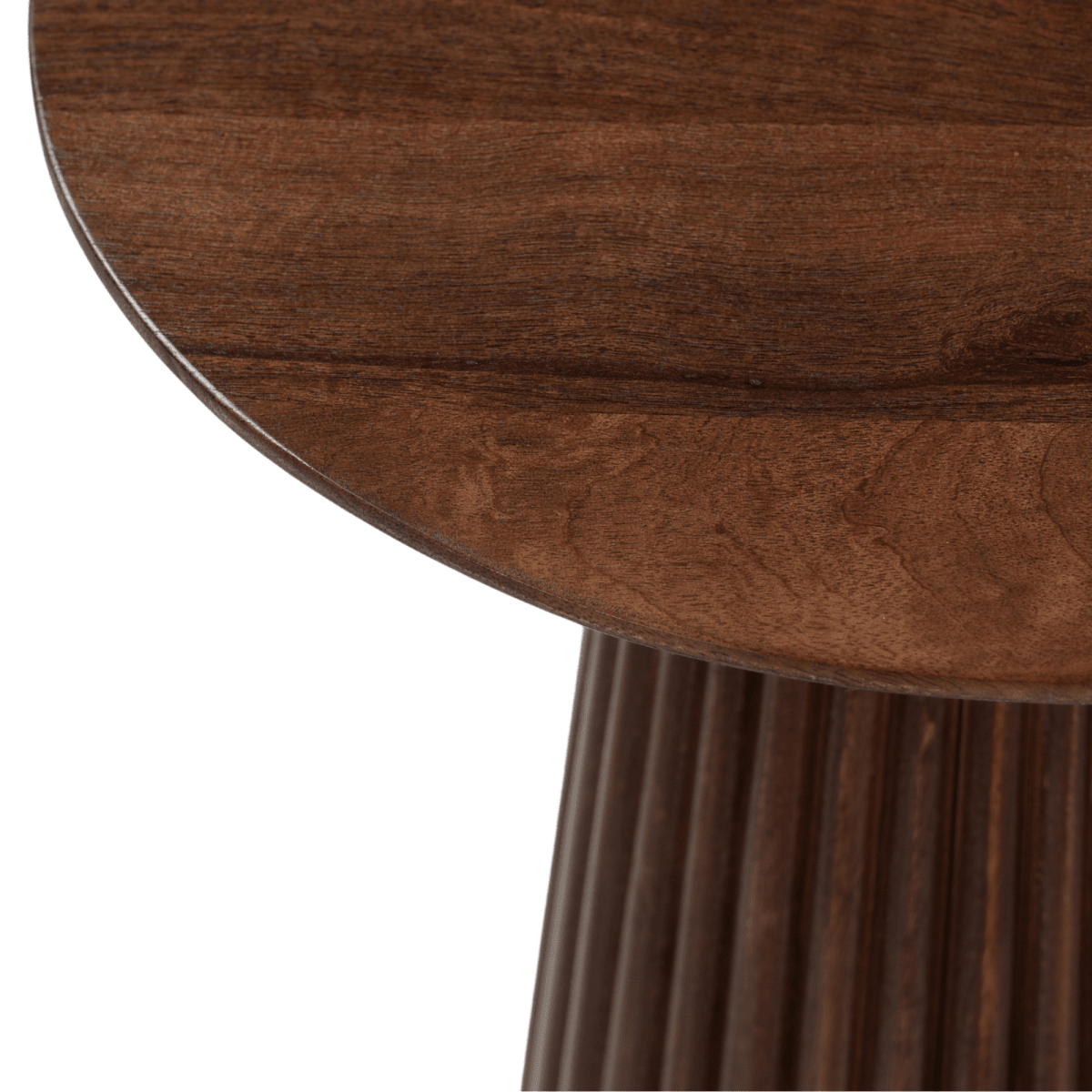 Donkerbruine ronde salontafel van mangohout