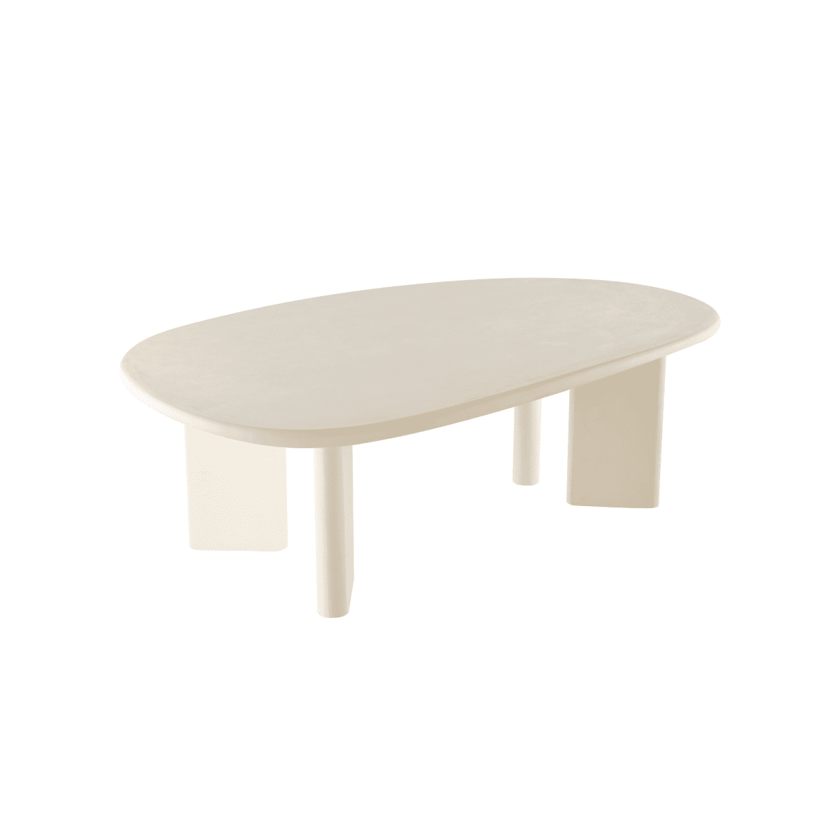 Organische beige salontafel van microcement