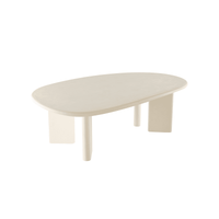 Salontafel Organisch Savannah Microcement Paneelpoot 120 cm Beige Mahom