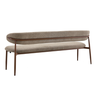 Eetkamerbank Japandi Kio 200 cm Taupe met walnoot onderstel Mahom