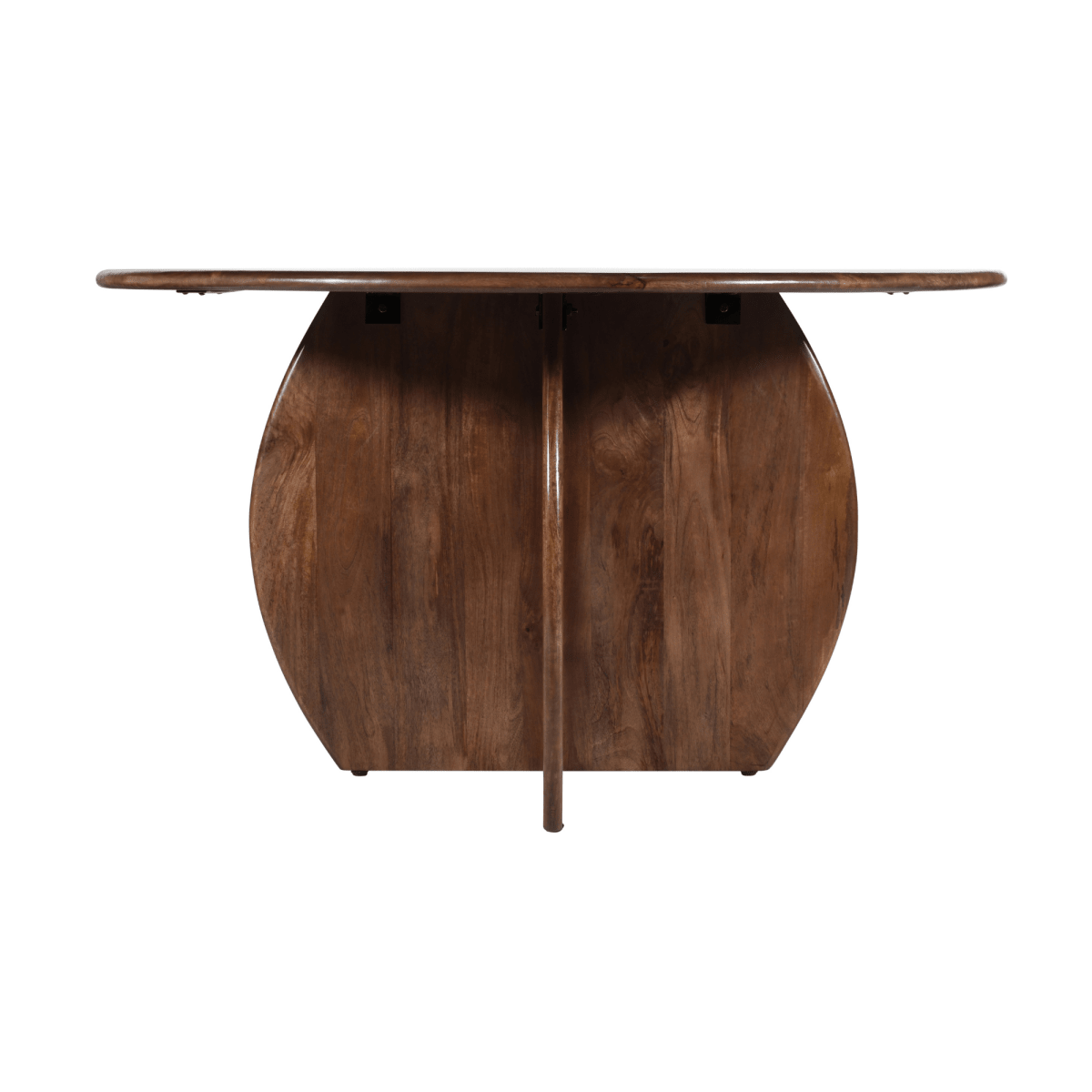 Donkerbruine ronde eettafel van mangohout