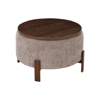 Salontafel Japandi Nobu Taupe met walnoot onderstel Mahom
