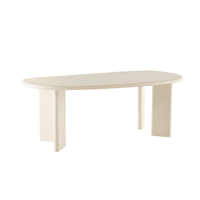 Eettafel Organisch Savannah Microcement Paneelpoot 210 cm Beige Mahom