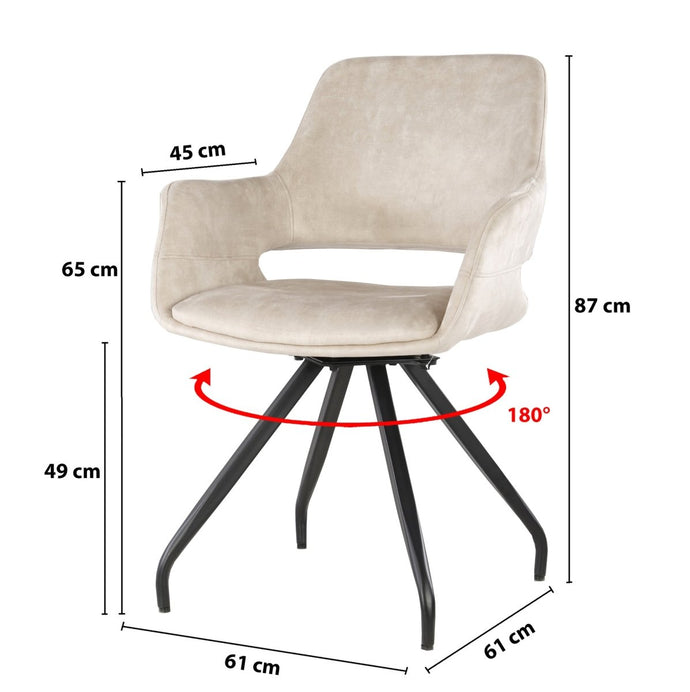 Eetkamerstoel Capp Beige Velvet