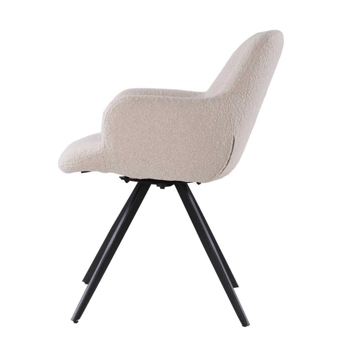 Eetkamerstoel beige met zwart onderstel