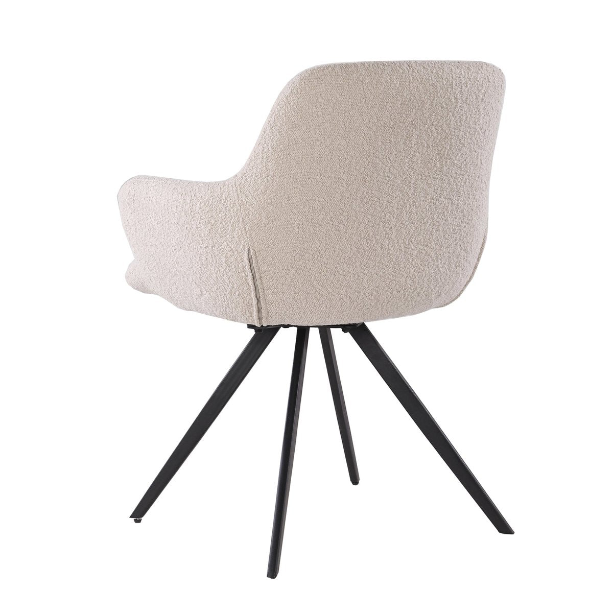 Eetkamerstoel beige met zwart onderstel