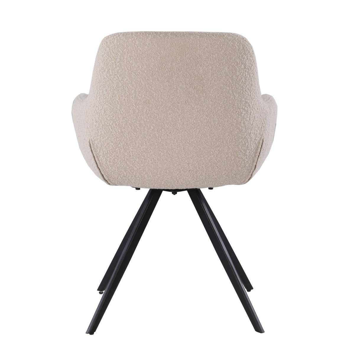 Eetkamerstoel beige met zwart onderstel