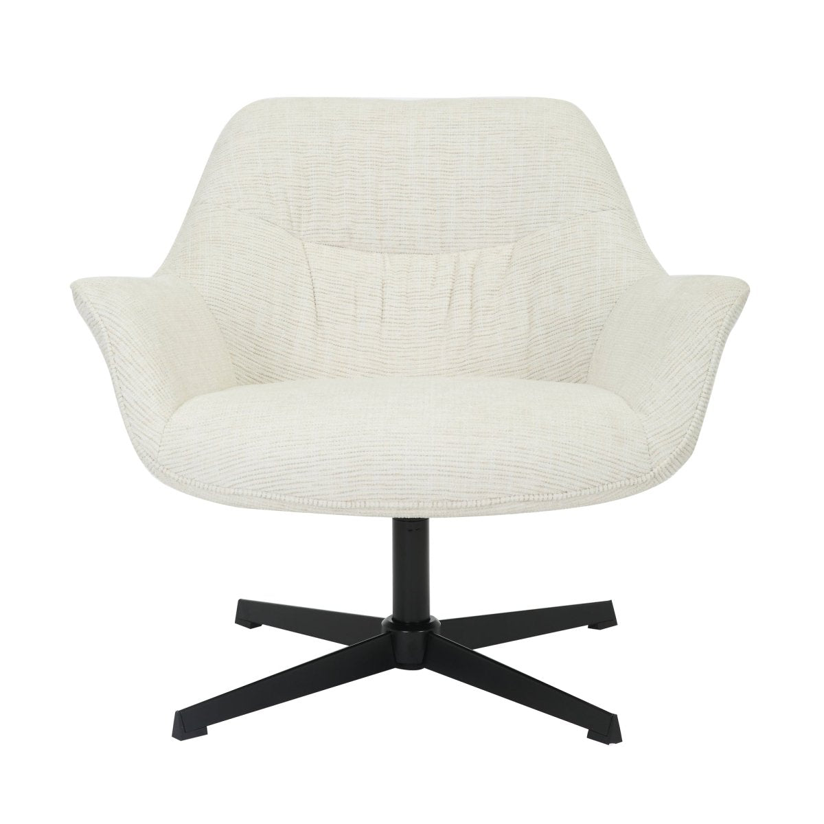 Fauteuil wit beige met zwart onderstel