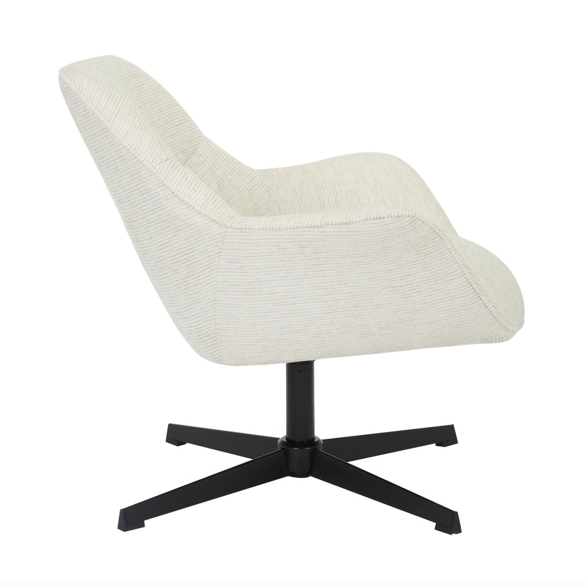 Fauteuil wit beige met zwart onderstel