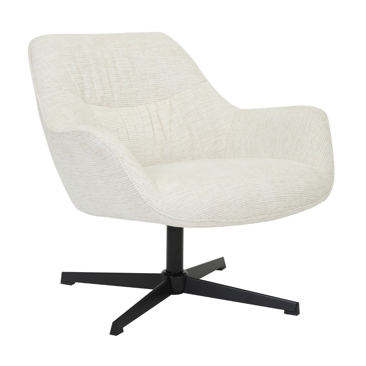 Fauteuil wit beige met zwart onderstel