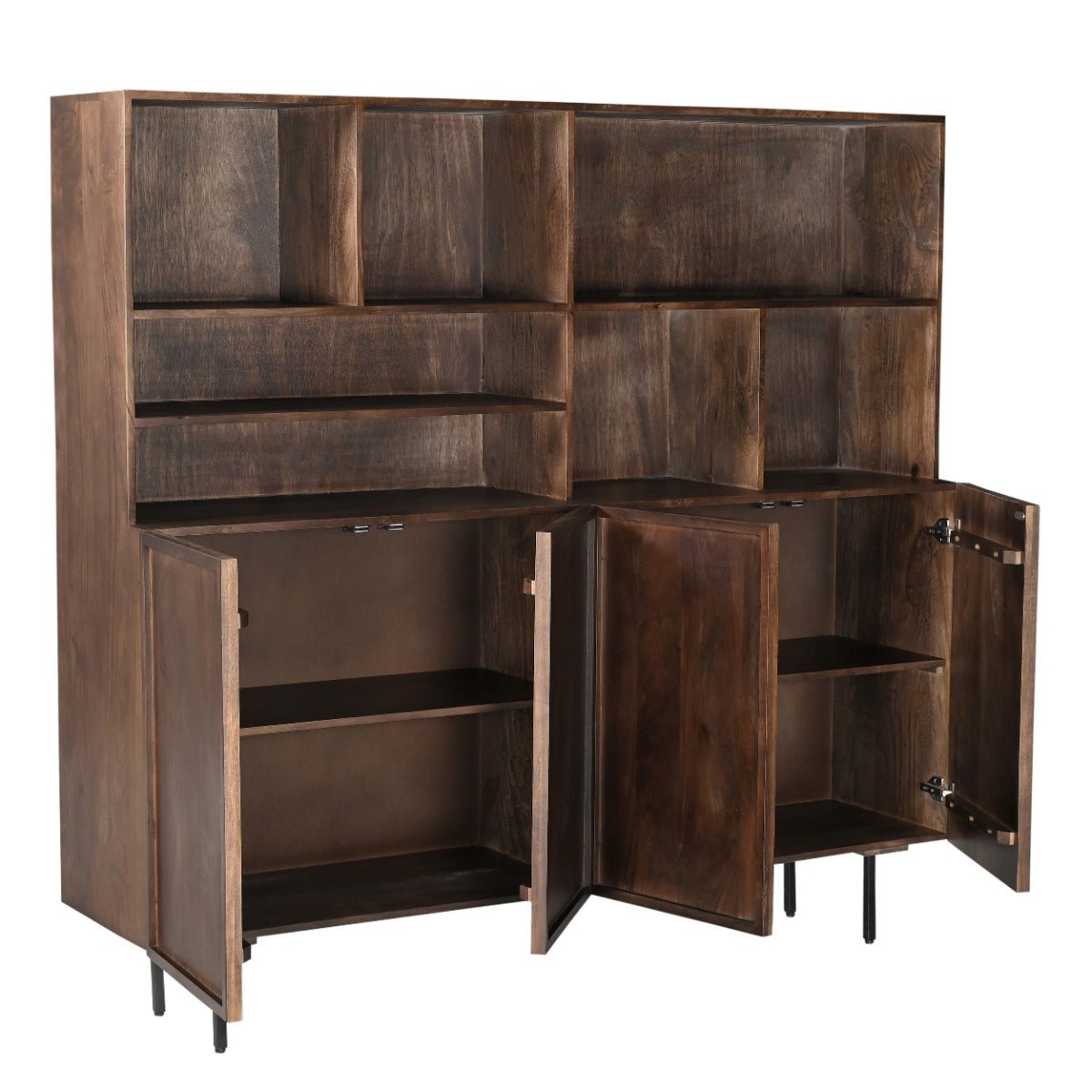 Houten wandkast donkerbruin 180cm