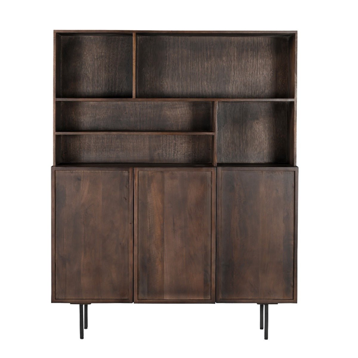 Wandkast hardhout donkerbruin 135cm